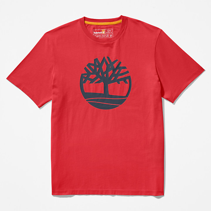 Kennebec River Tree Logo T-Shirt for Men in Red-