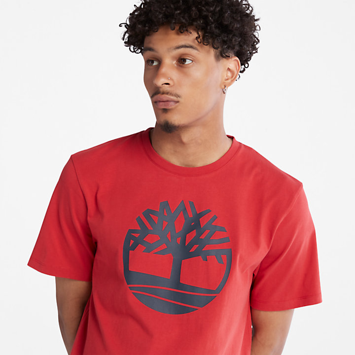 Kennebec River Tree Logo T-Shirt für Herren in Rot-
