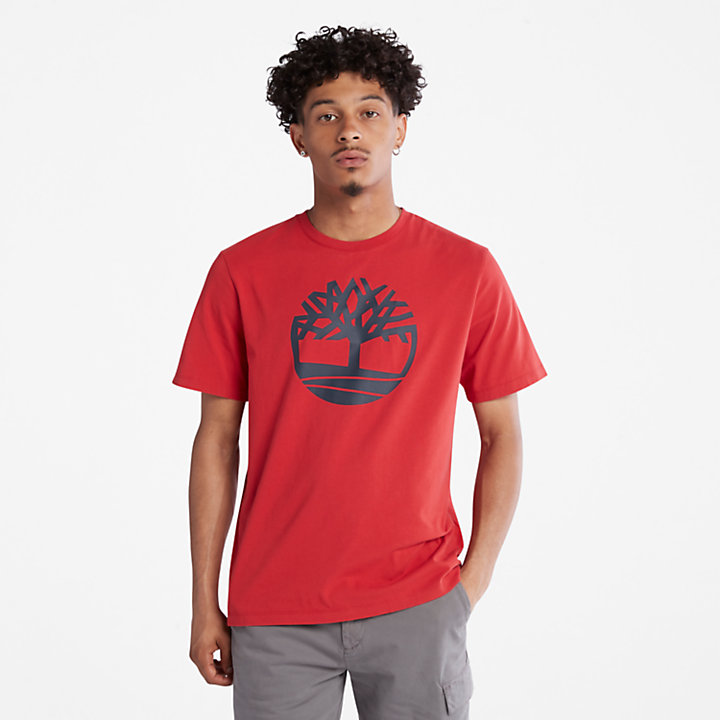 T-shirt con Logo ad Albero Kennebec River da Uomo in rosso-