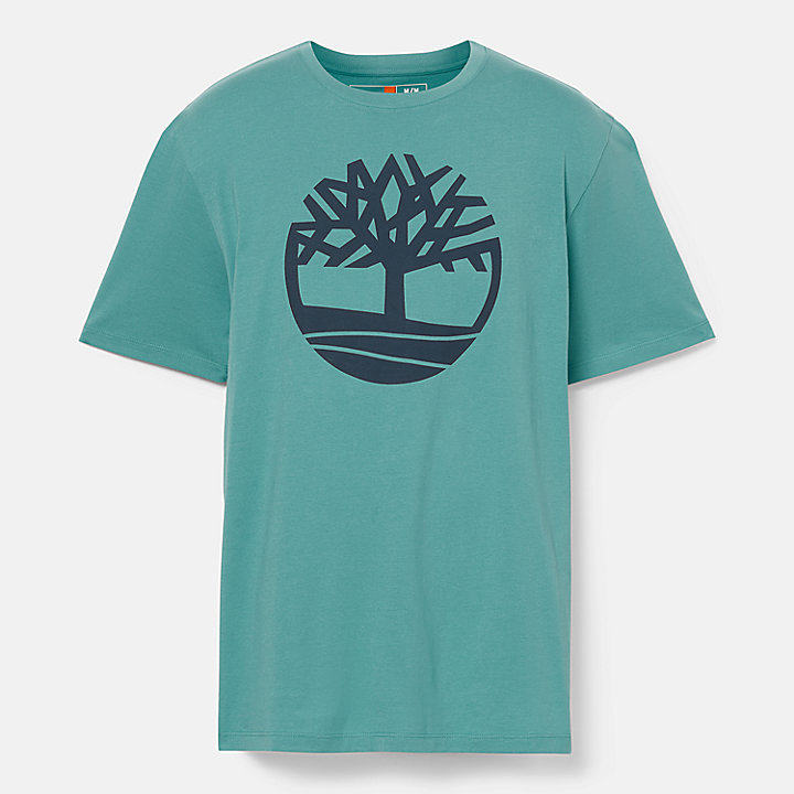 T-shirt con Logo ad Albero Kennebec River da Uomo in verde acqua