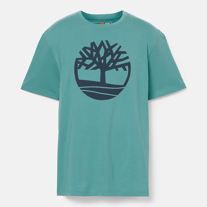 Kennebec River T-shirt met boomlogo voor heren in groenblauw-
