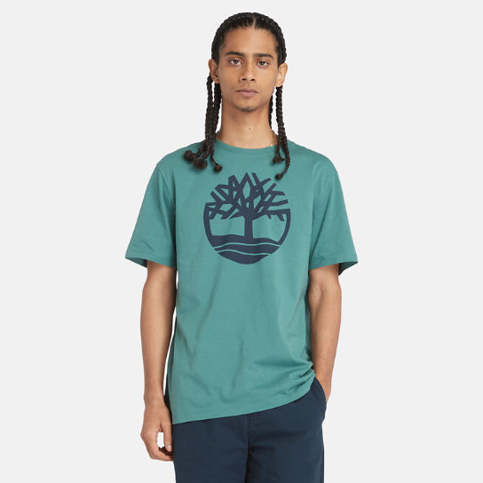 Kennebec River T-Shirt mit Baum-Logo für Herren in Petrol | Timberland