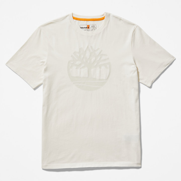 T-shirt da Uomo con Logo ad Albero Kennebec River in bianco-