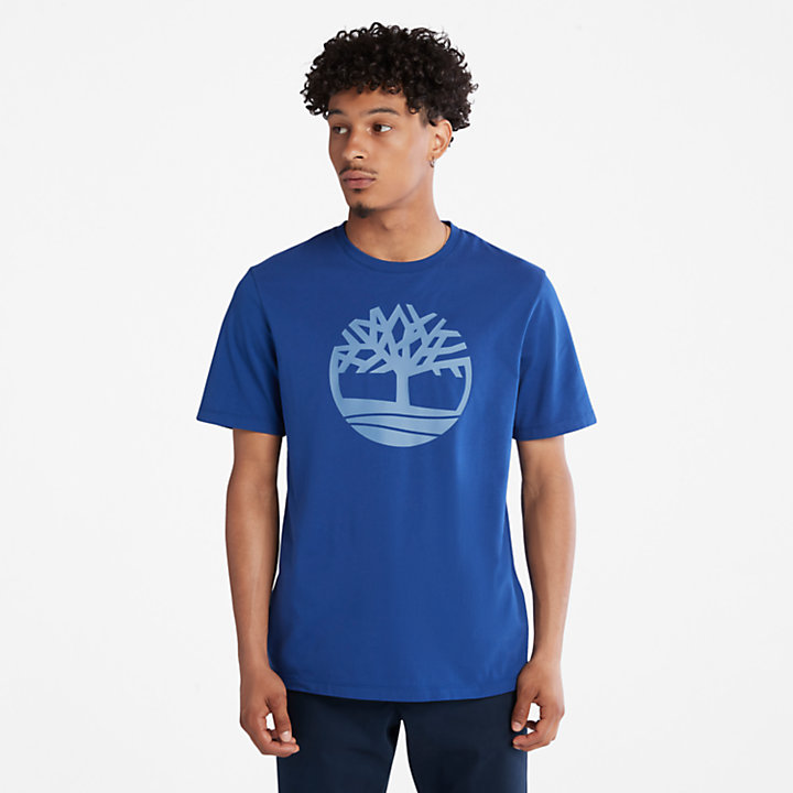 Kennebec River Tree Logo T-Shirt für Herren in Blau-