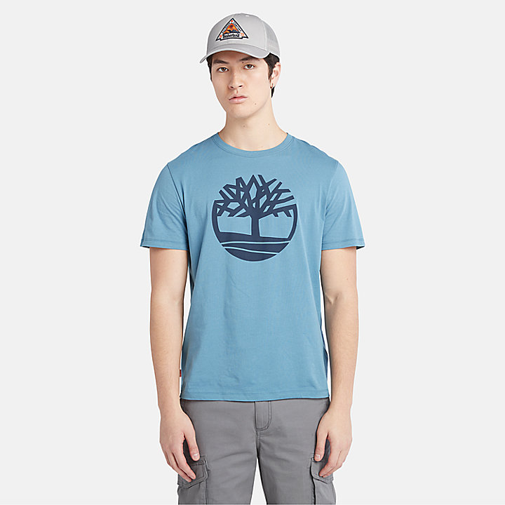 Kennebec River Tree Logo T-Shirt for Men in Blue
