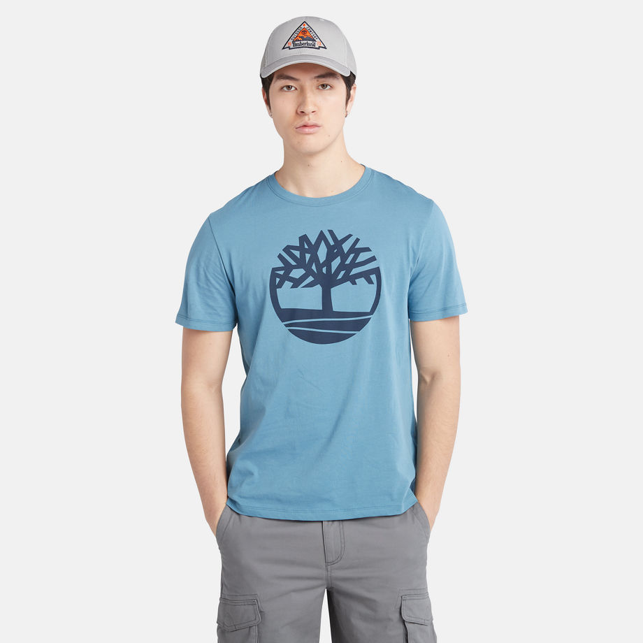 Timberland Kennebec River Tree Logo T-shirt For Men In Blue Blue, Size S