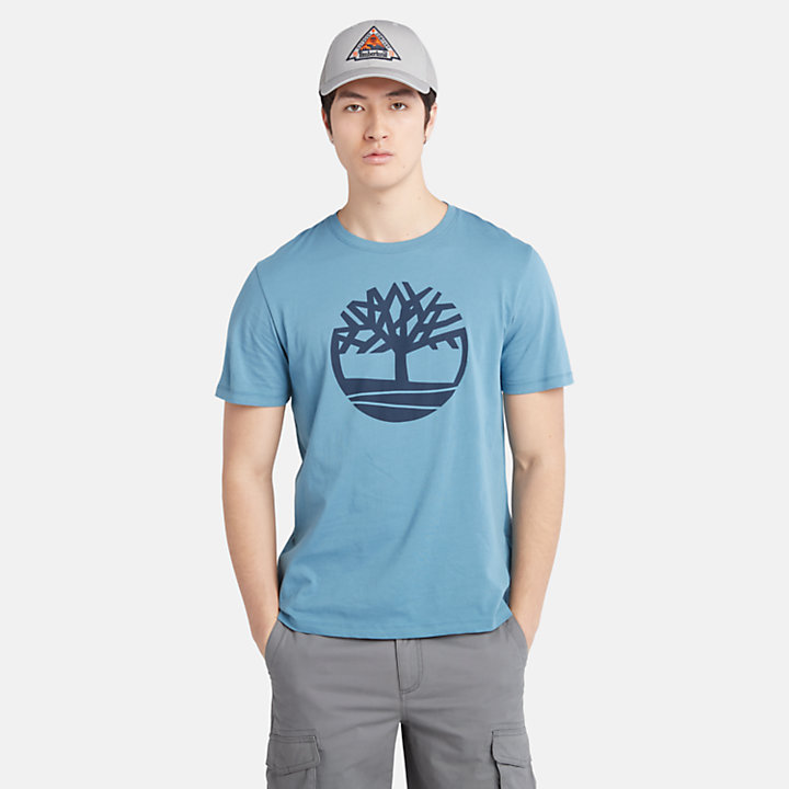 Kennebec River Tree Logo T-Shirt für Herren in Blau-