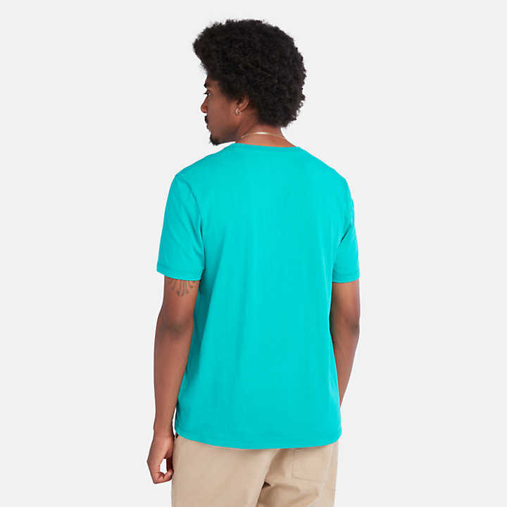 Kennebec River boomlogo-T-shirt voor heren in groenblauw-