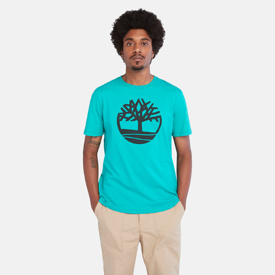 T-shirt con Logo ad Albero Kennebec River da Uomo in verde acqua | Timberland