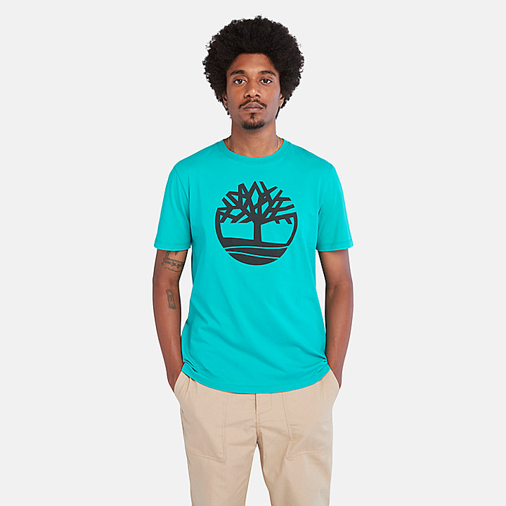 Kennebec River Tree Logo T-Shirt für Herren in Petrol