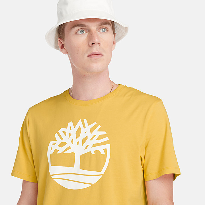 Kennebec River T-Shirt mit Baum-Logo für Herren in Gelb
