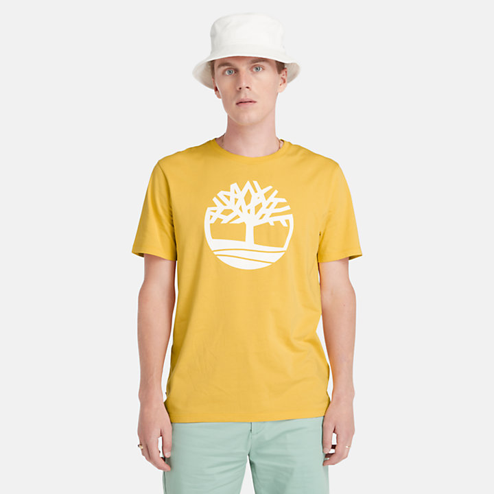 Kennebec River Tree Logo T-Shirt for Men in Yellow-