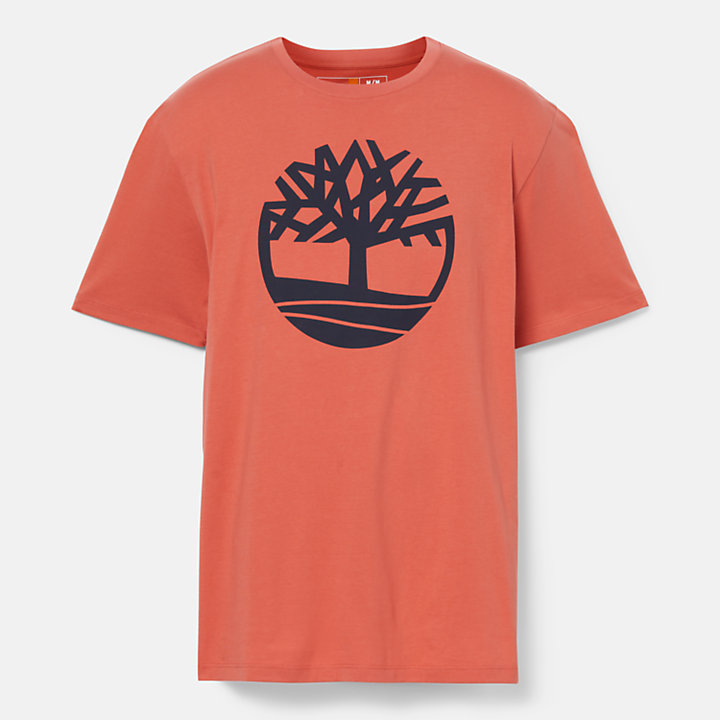 Kennebec River T-Shirt mit Baum-Logo für Herren in Orange-