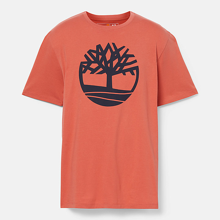 Camiseta Kennebec River con el logotipo del árbol para hombre en naranja