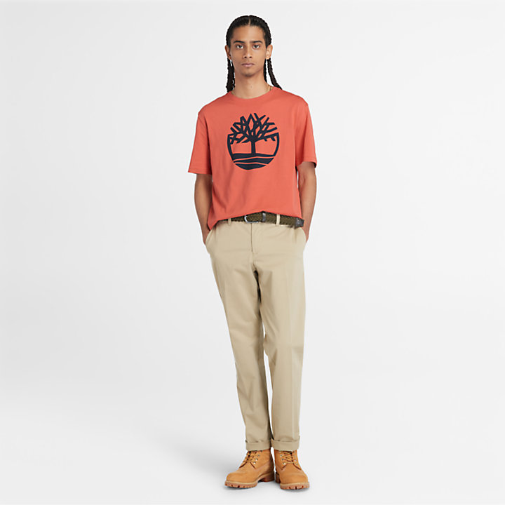 T-shirt con Logo ad Albero Kennebec River da Uomo in arancione-