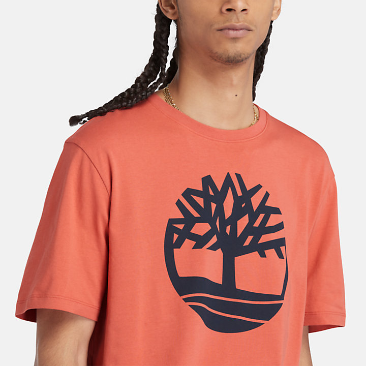 T-shirt con Logo ad Albero Kennebec River da Uomo in arancione-
