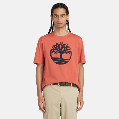 T-shirt à logo arbre Kennebec River pour homme en orange | Timberland