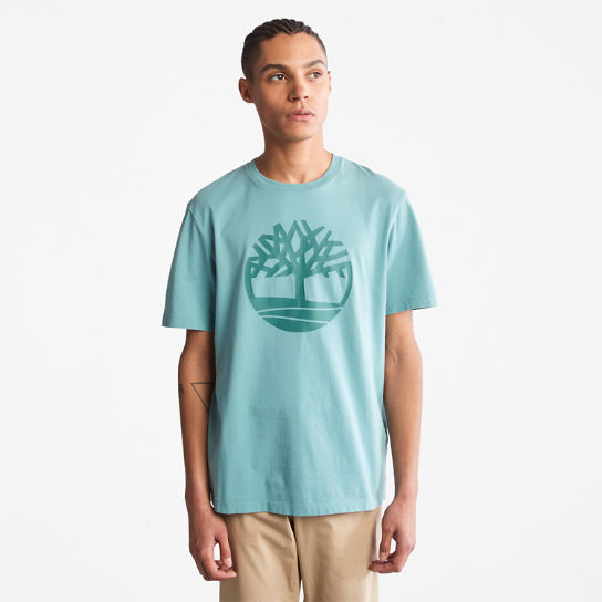 T-shirt da Uomo con Logo ad Albero Kennebec River in blu | Timberland