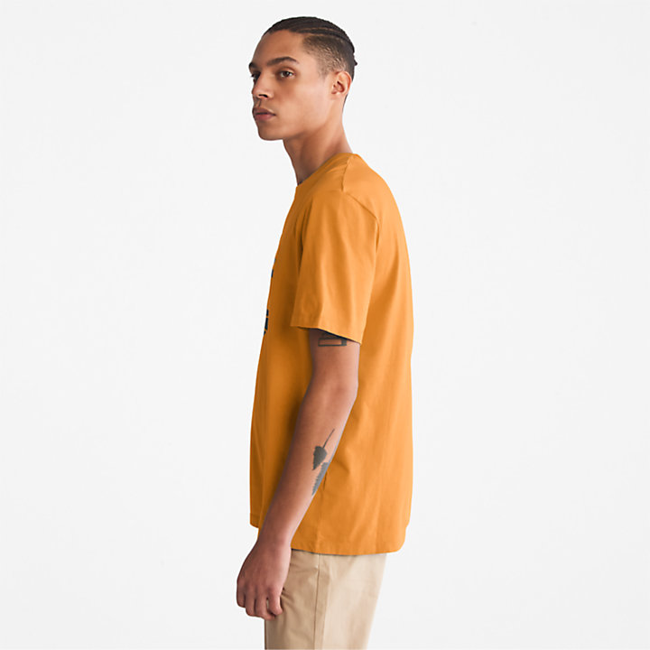 Camiseta con logotipo del Árbol Kennebec River para hombre en amarillo-