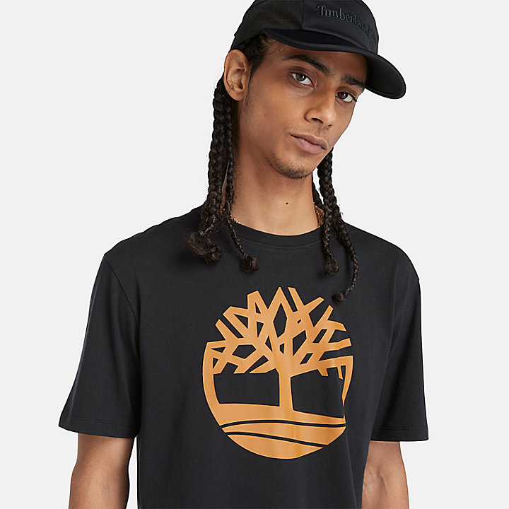 Kennebec River Tree Logo T-Shirt for Men in Black