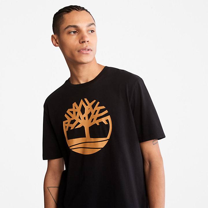 T-shirt Kennebec River Tree Logo para Homem em preto-