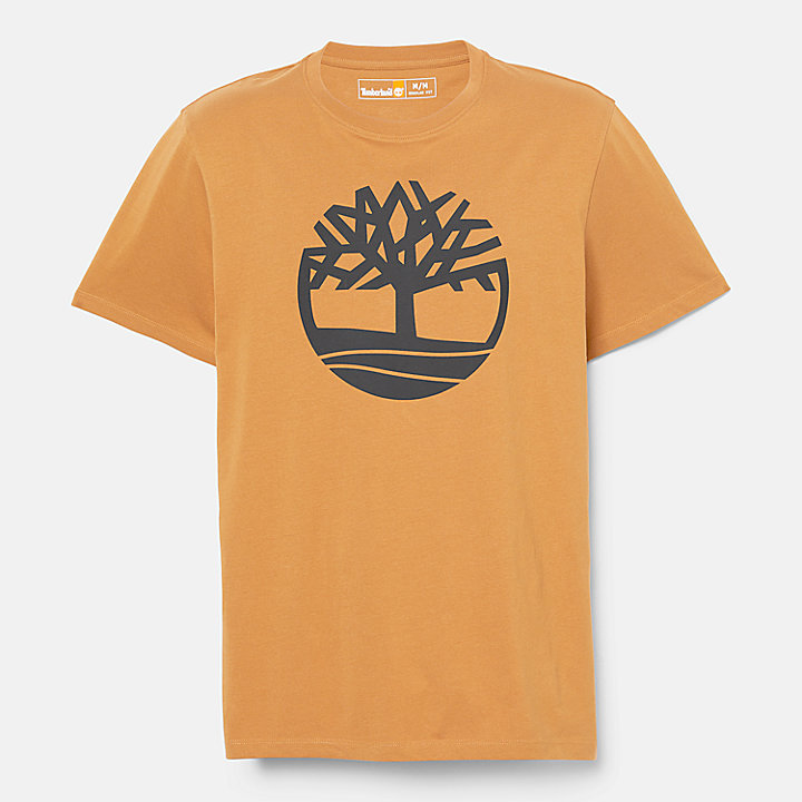Kennebec River T-shirt met boomlogo voor heren in lichtgeel