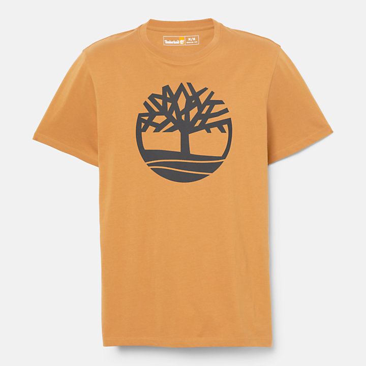 Kennebec River Tree Logo T-Shirt for Men in Light Yellow-