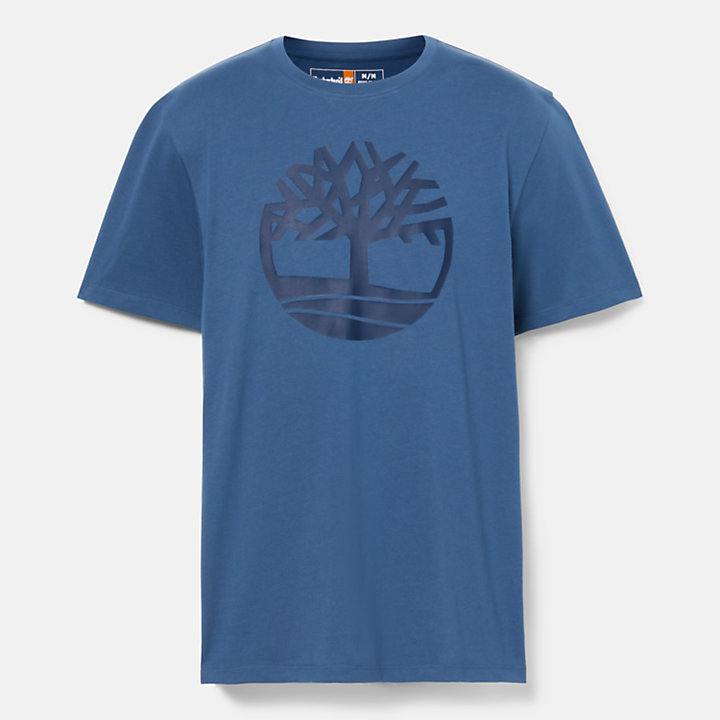 Kennebec River T-shirt met boomlogo voor heren in blauw-