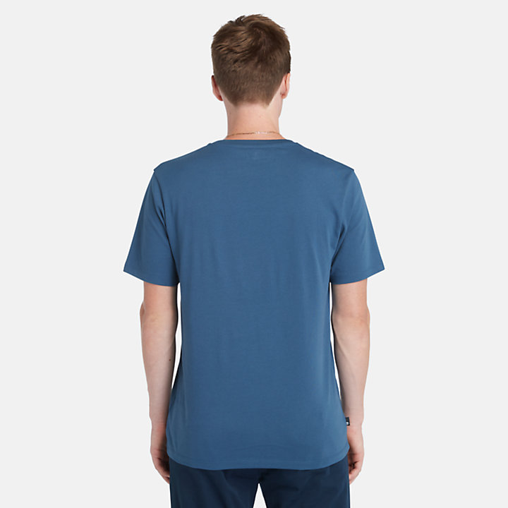 T-shirt Kennebec River Tree Logo para Homem em azul-