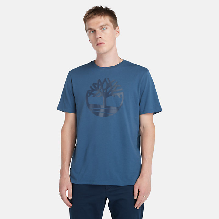 T-shirt Kennebec River Tree Logo para Homem em azul-