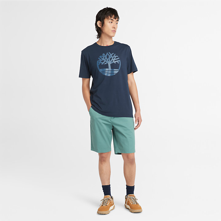 T-shirt con Logo ad Albero Kennebec River da Uomo in blu scuro-
