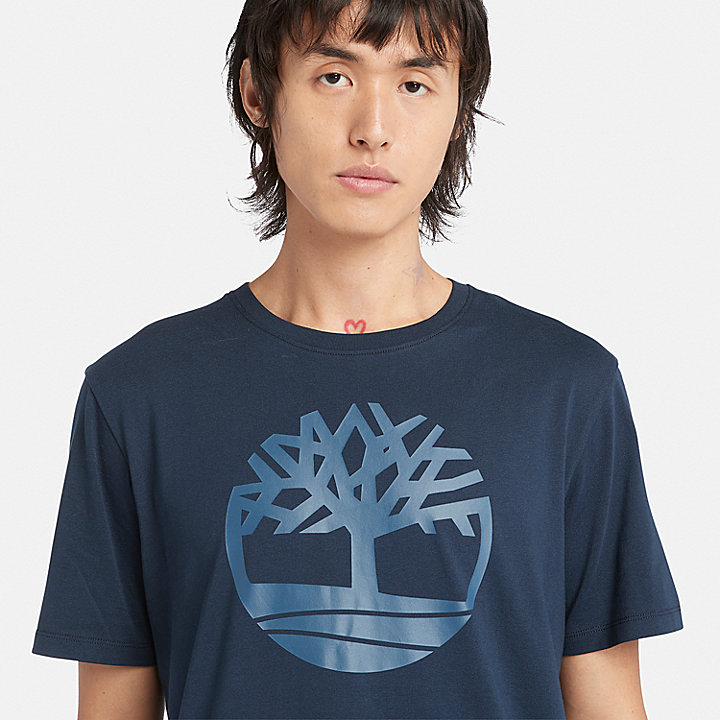 Kennebec River T-shirt met boomlogo voor heren in donkerblauw