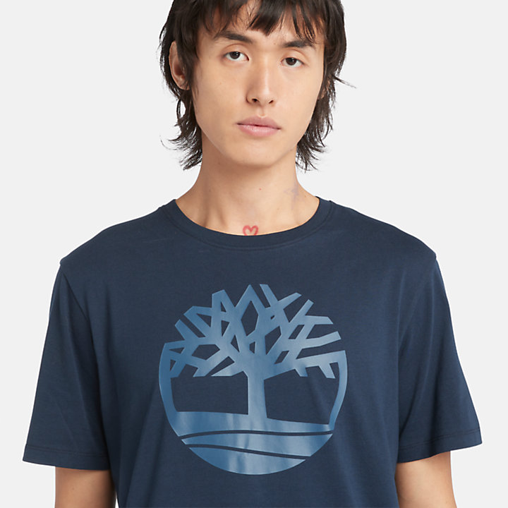 Kennebec River Tree Logo T-Shirt for Men in Dark Blue-