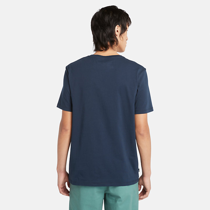 Kennebec River T-shirt met boomlogo voor heren in donkerblauw-