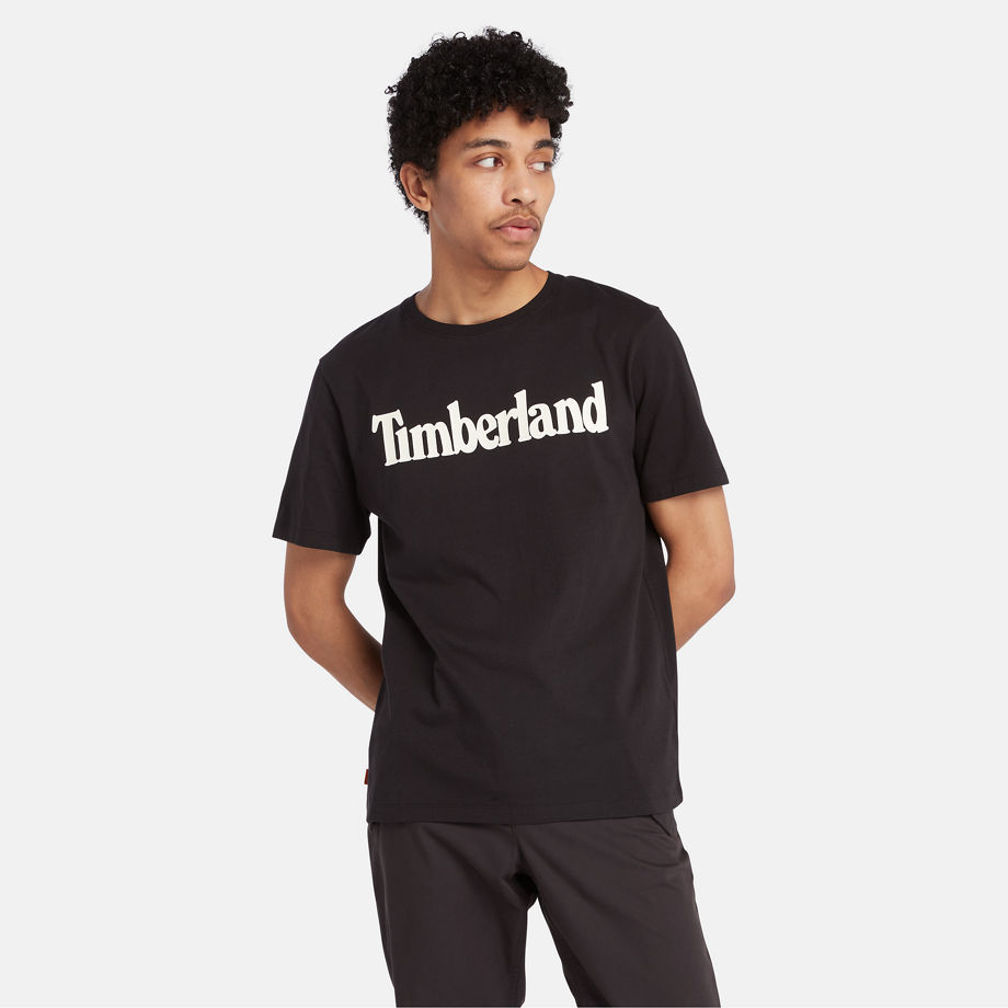 Timberland Kennebec River Logo T-shirt For Men In Black Black