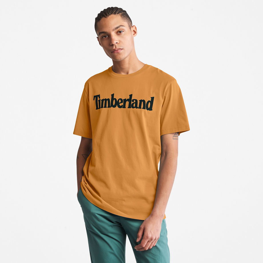 Timberland T-shirt Kennebec River À Logo Pour Homme En Jaune Jaune