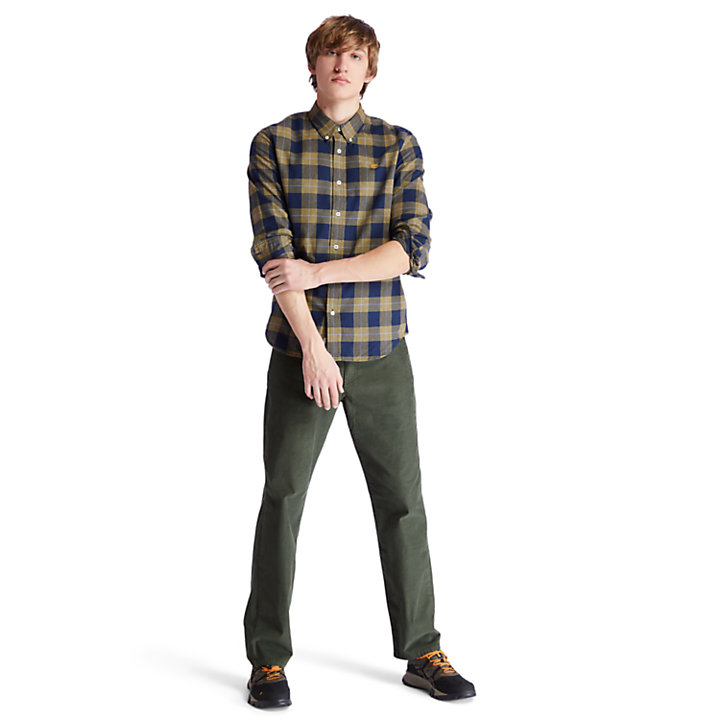 Squam Lake Stretch Corduroy Trousers for Men in Dark Green-