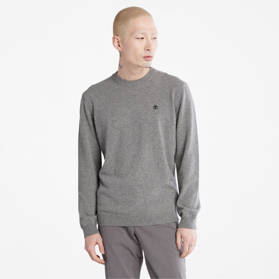 Men's Phillips Brook Wool-Blend Crewneck Sweater in Grey | Timberland