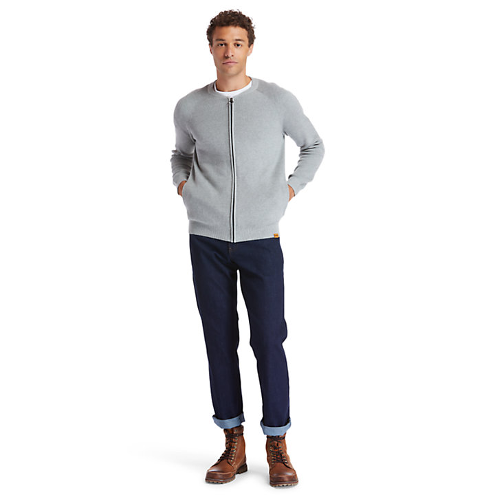 Stocker Brook Zip-front Sweater for Men in Grey-