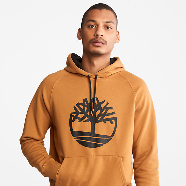 Men's Timberland® Heritage  Logo Hoodie Sweatshirt in Dark Yellow-