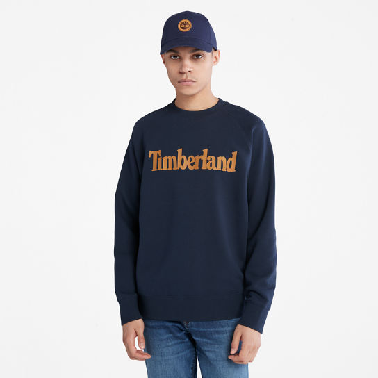 Sweat-shirt à logo Timberland® Heritage pour homme en bleu marine | Timberland