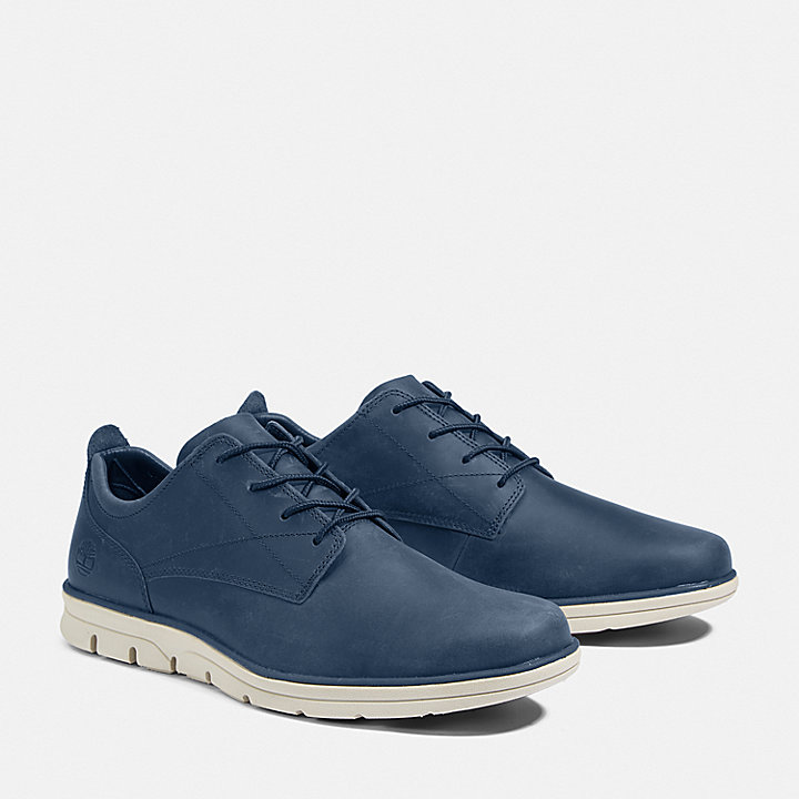 Sapato Oxford Bradstreet em Pele para Homem em azul-marinho