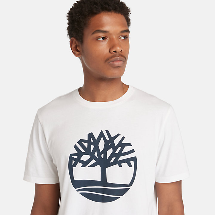 Camiseta con Logotipo del Árbol para Hombre en blanco-