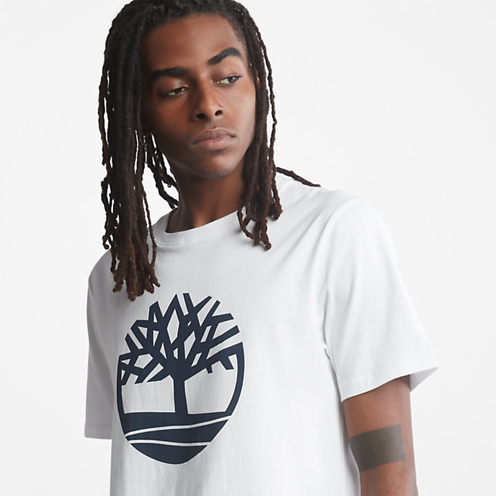 Camiseta con Logotipo del Árbol para Hombre en blanco-
