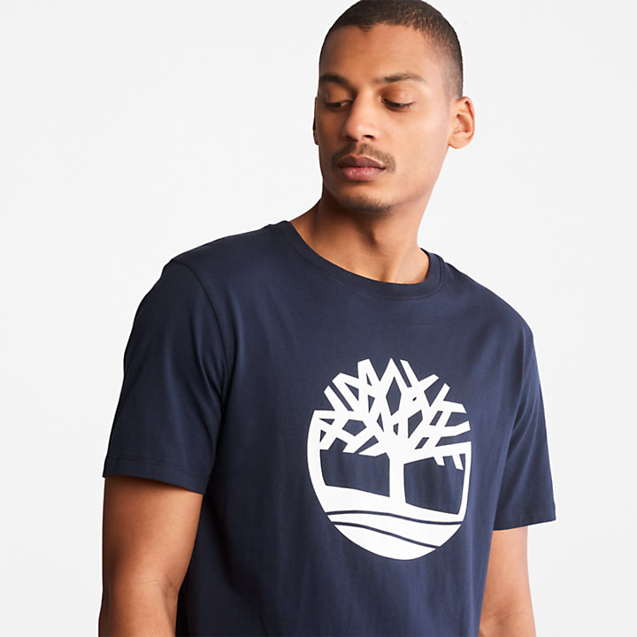Tree Logo T-Shirt for Men in Navy-