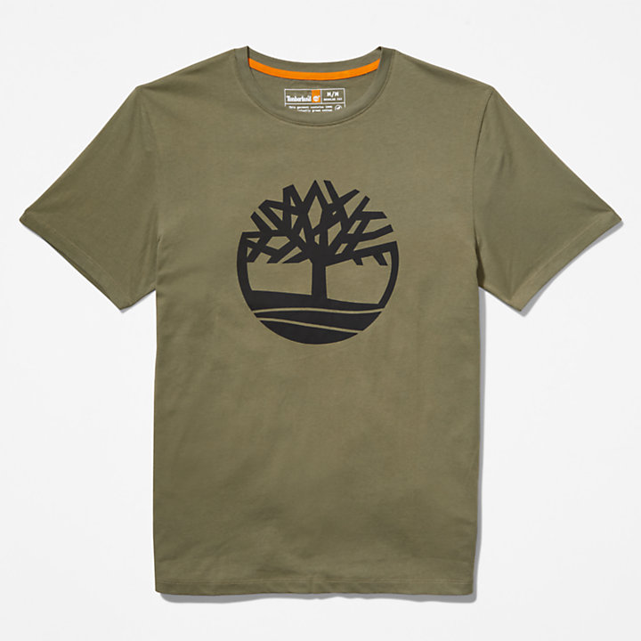 T-shirt da Uomo con Logo ad Albero in verde-