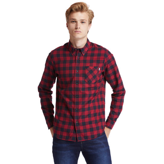 Men's Nashua River Long-Sleeve Flannel Check Shirt  in Red | Timberland