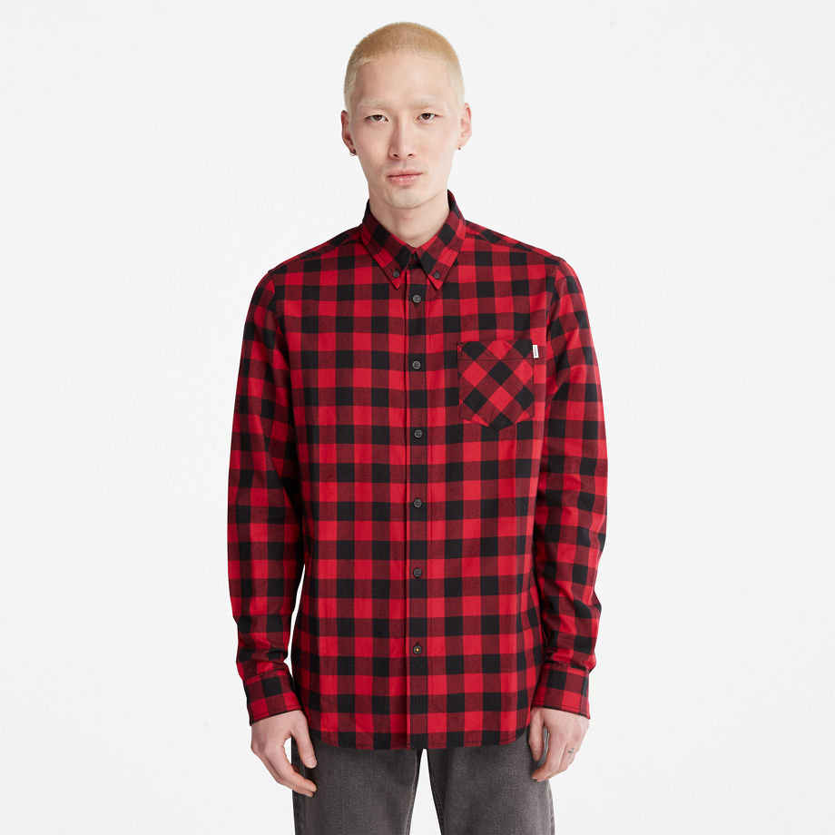 Timberland Nashua River Flannel Check Shirt For Men In Red Red, Size S