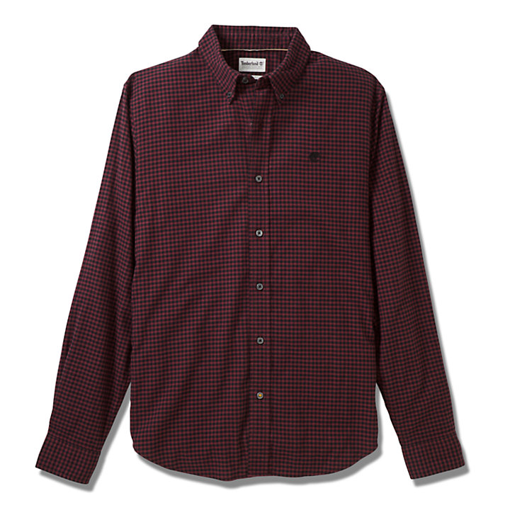 Mascoma River Flannel Shirt for Men in Burgundy-