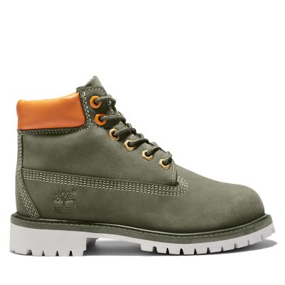green orange timberland boots